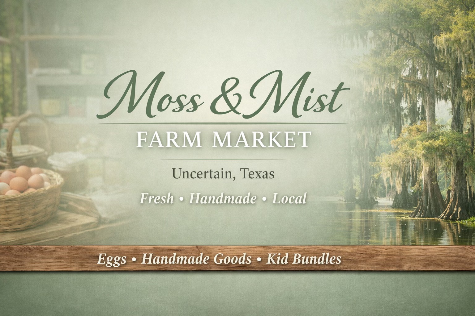 Moss & Mist Farm Market — Uncertain, Texas. Fresh, Handmade, Local.